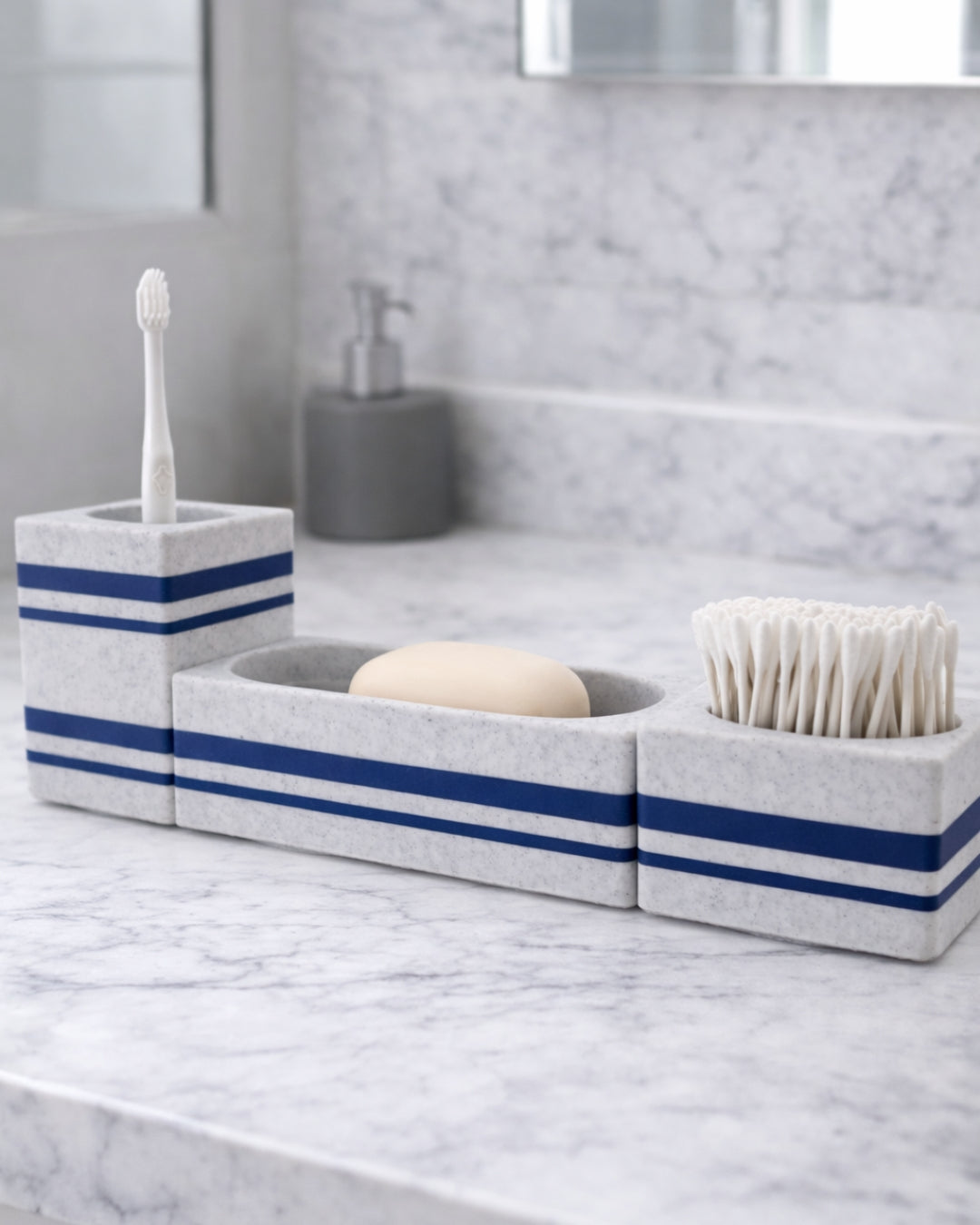 Set Porta Accessori Bagno Brutus Stampato 3D | Design Modulare | Printable Objects