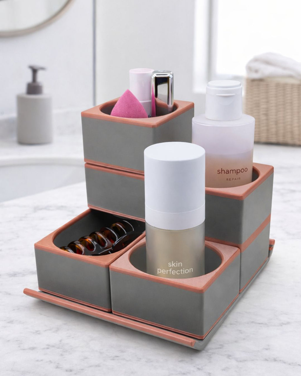 Set Organizzatore Beauty Nomad Stampato 3D | Design Modulare | Printable Objects