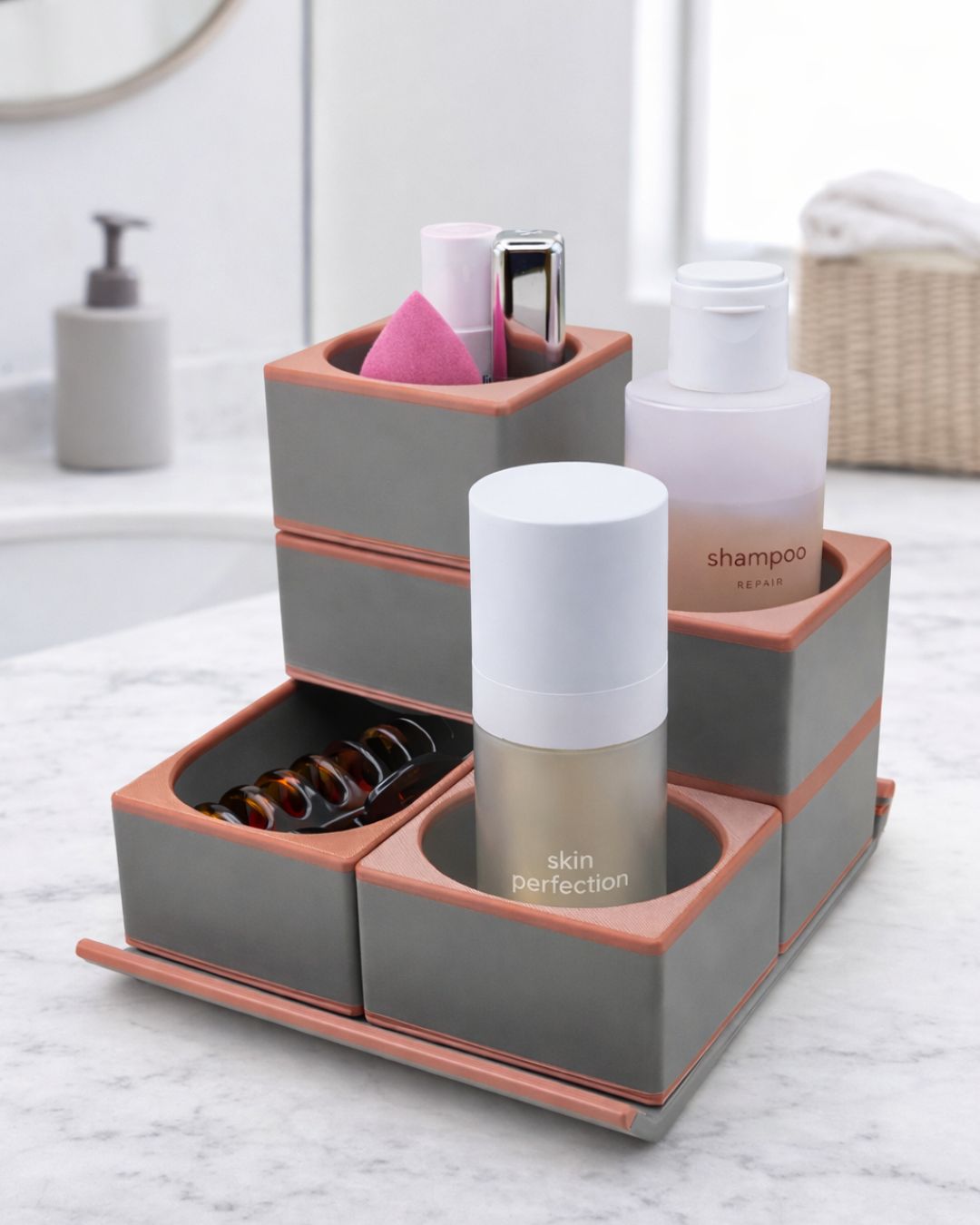 Set Organizzatore Beauty Nomad Stampato 3D | Design Modulare | Printable Objects