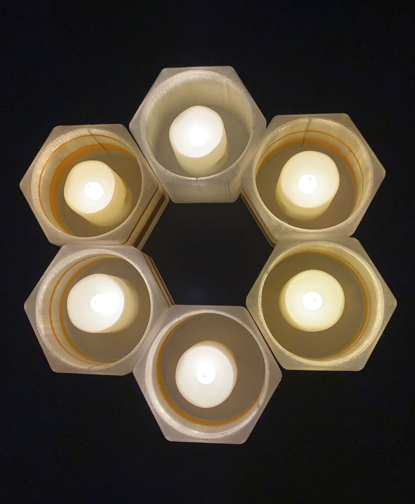 Portacandele Modulare Hexa Stampato 3D | Design Italiano | Printable Objects