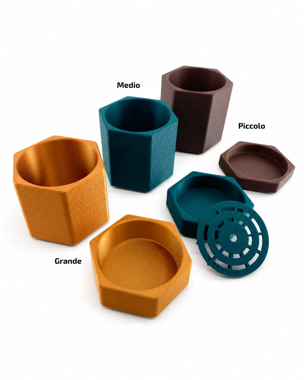 Vaso Hexa per Piante Stampato 3D | Design Modulare | Printable Objects